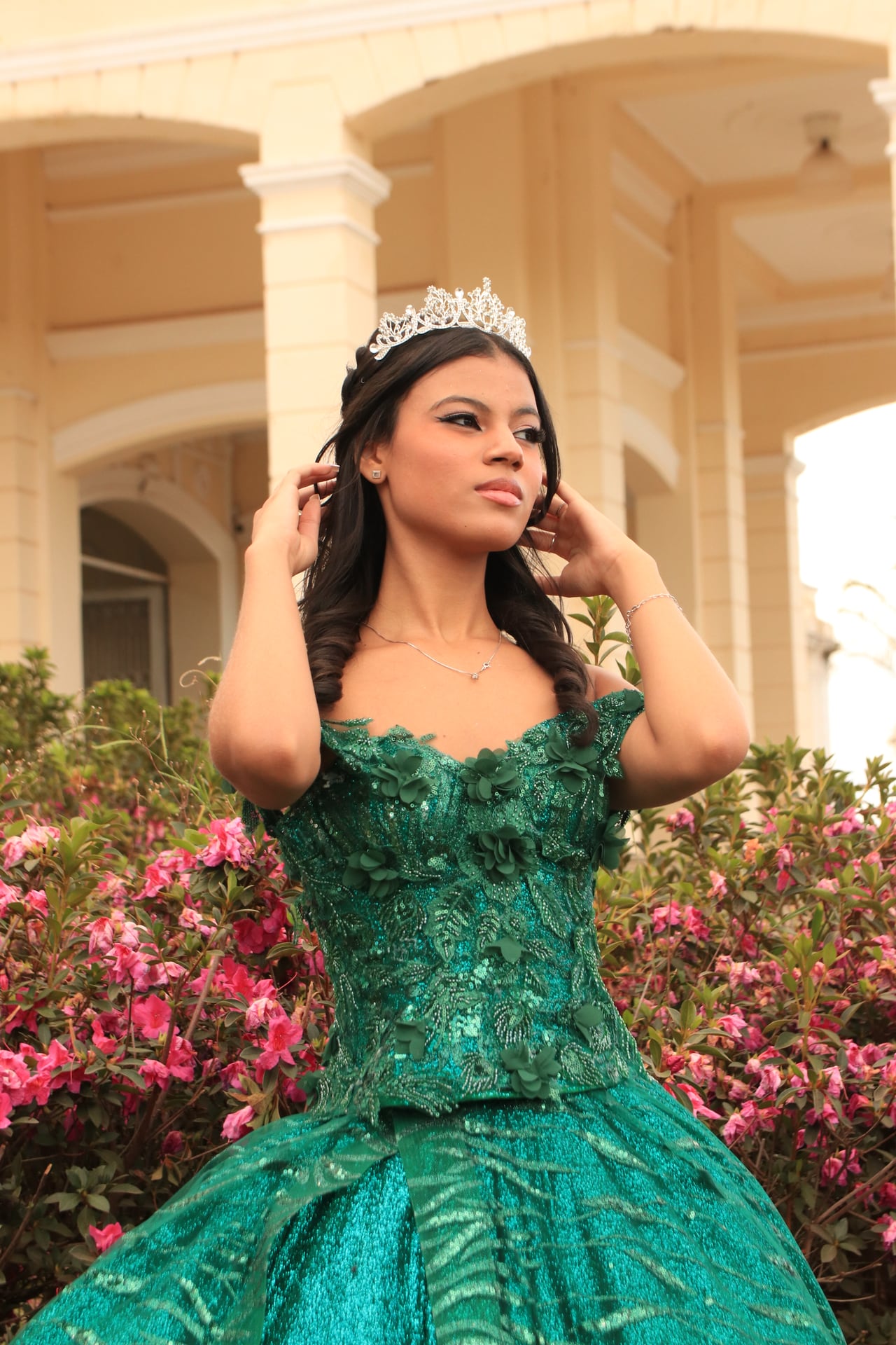 Vestido Verde Princesa - Detalhe
